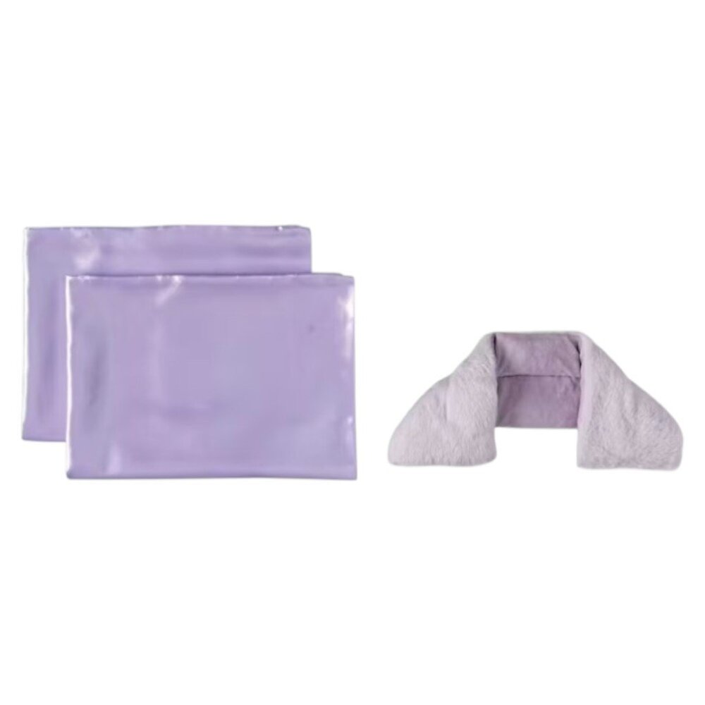 Kirkton House Lilac Weighted Neck Wrap with Matching Satin Pillowcase Set - Picture 3 of 4